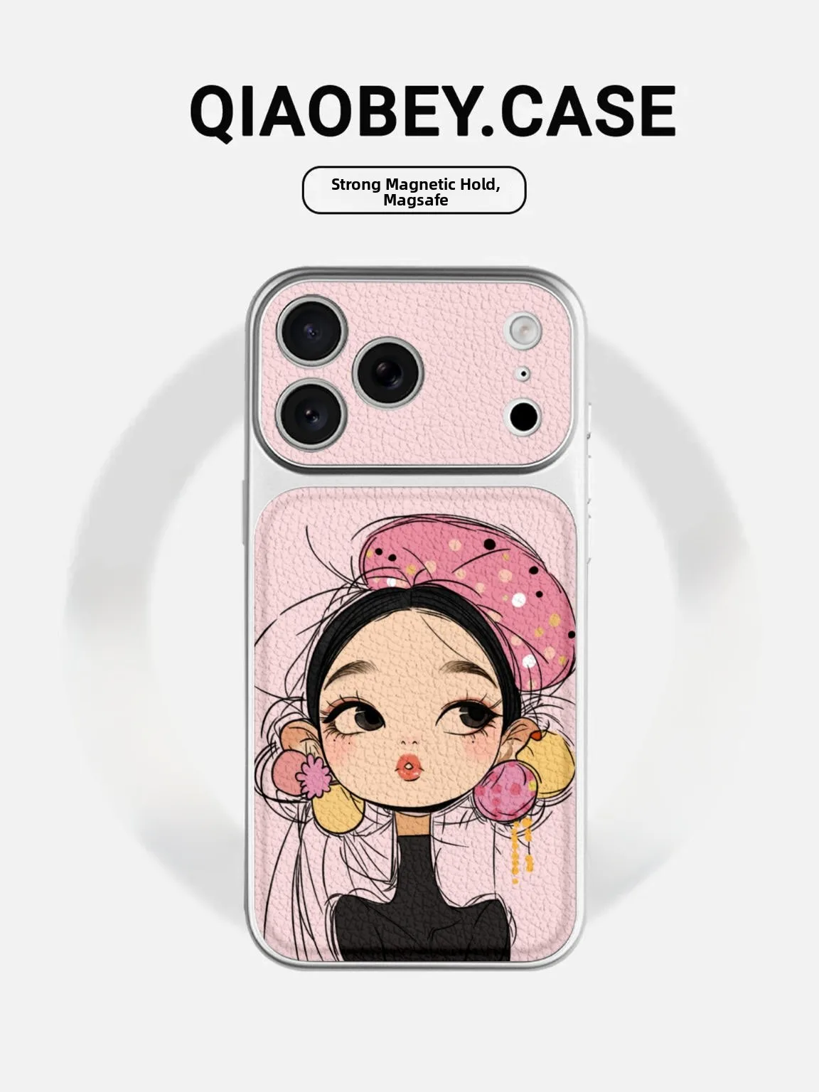 

Cute Girl Phone Case with 17 Large for iPhone 17 Full Lens Protection Anti-Fall Creative Cartoon Design TPU Mat...