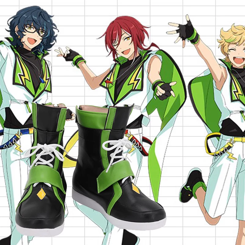 

Ensemble Stars Harukawa Sora Sakasaki Natsume Tsumugi Aoba Cosplay Shoes Long Black Green Boots For Halloween Christmas Party