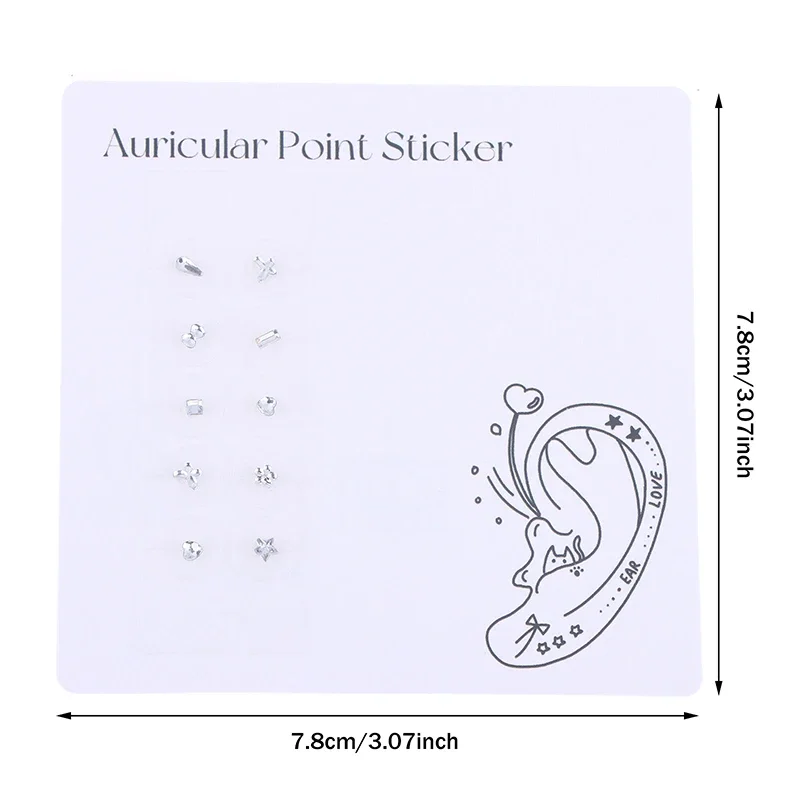 10 قطعة حجر الراين الموضة الغريبة الملونة الماس الأذن نقطة ملصقات الأذن ضغط عصا الوخز بالإبر الأذن الأذن ملصق تدليك