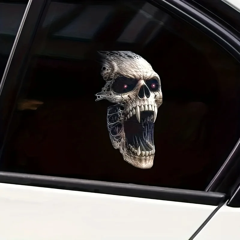 Vinyl-Aufkleber mit Totenkopf-Design für kratzfeste, coole Horror-Dekorationen zu Halloween, auf Autos, Wänden, Laptops, Lastwagen und Motorrädern