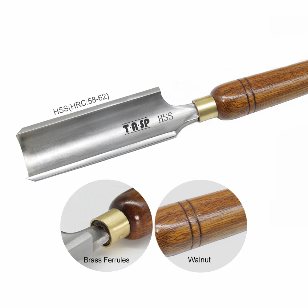 2 Inches HSS Spindle Roughing Gouge Wood Lathe Chisel Wood Turning Tools with HSS Blade Walnut Handle for Woodworking Lathe