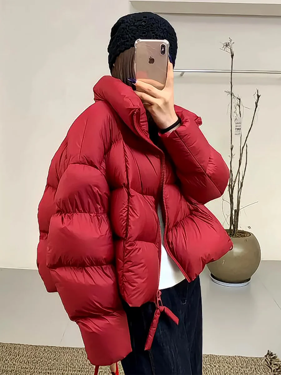 

Новая женская пуховая куртка National Stand Cloud Doughnut Du, свободного кроя, теплая, с воротником-стойкой, зимняя верхняя одежда