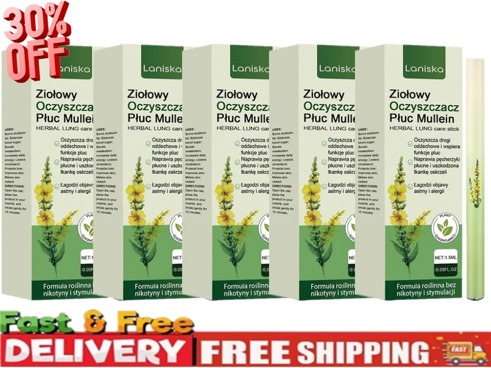 1-10X Mullein Lung Cleanse Pen Lung Health Air Inhaler Breath Care Cleansing Stick Natural Lung Cleansing Aromatherapy Diffuser