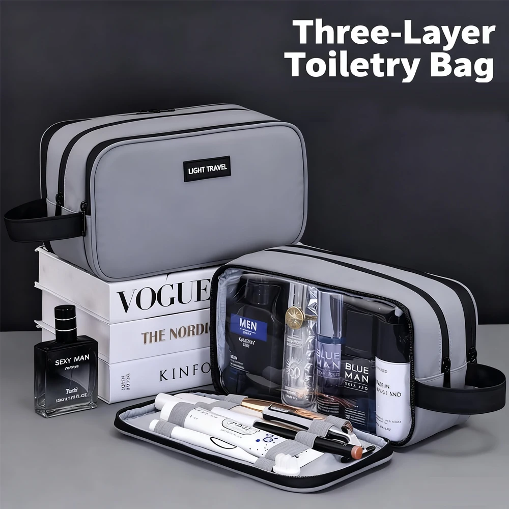 1Pcs Toiletry Bag for Men, Travel Toiletry Organizer Dopp Kit Water-resistant Shaving Bag, Door Room Essentials