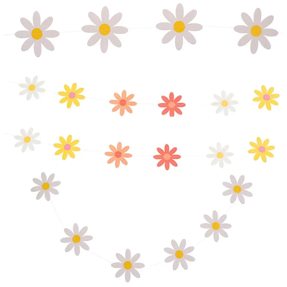 

4Pcs Daisy Hanging for Party Birthday Party Supplies Flower Celebrations Toddler Toddler Girl Birthday Decorations