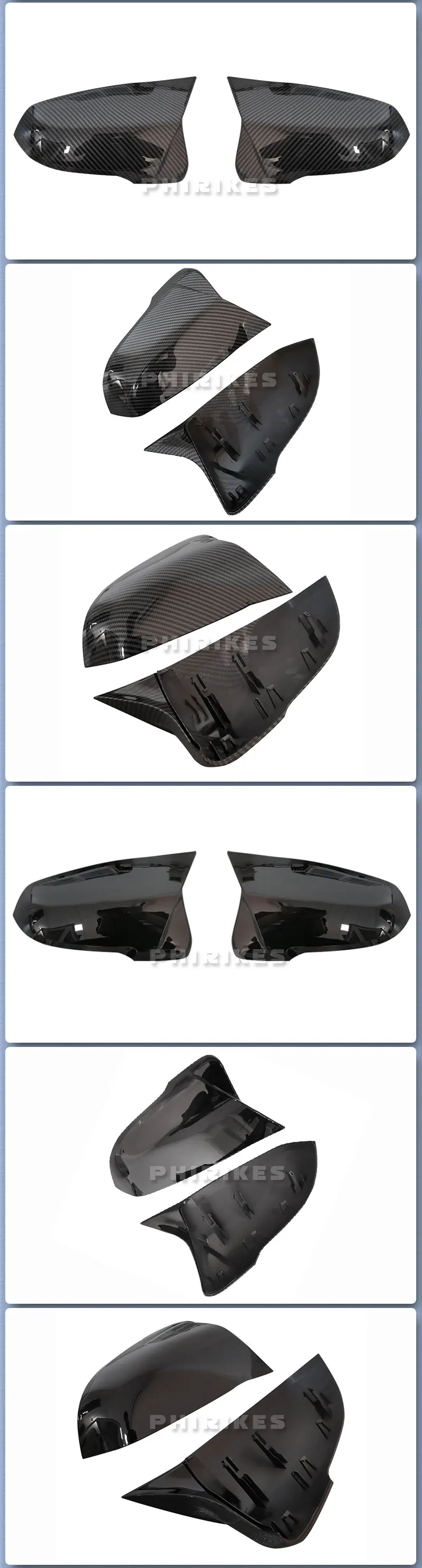 Carbon Faser Stil Schwarz Rückspiegel Abdeckkappen für BMW X1 F48 X2 F39 F40 F53 F44 Z4 G39 Toyota Supra Seite Spiegel Shell – Detail 2
