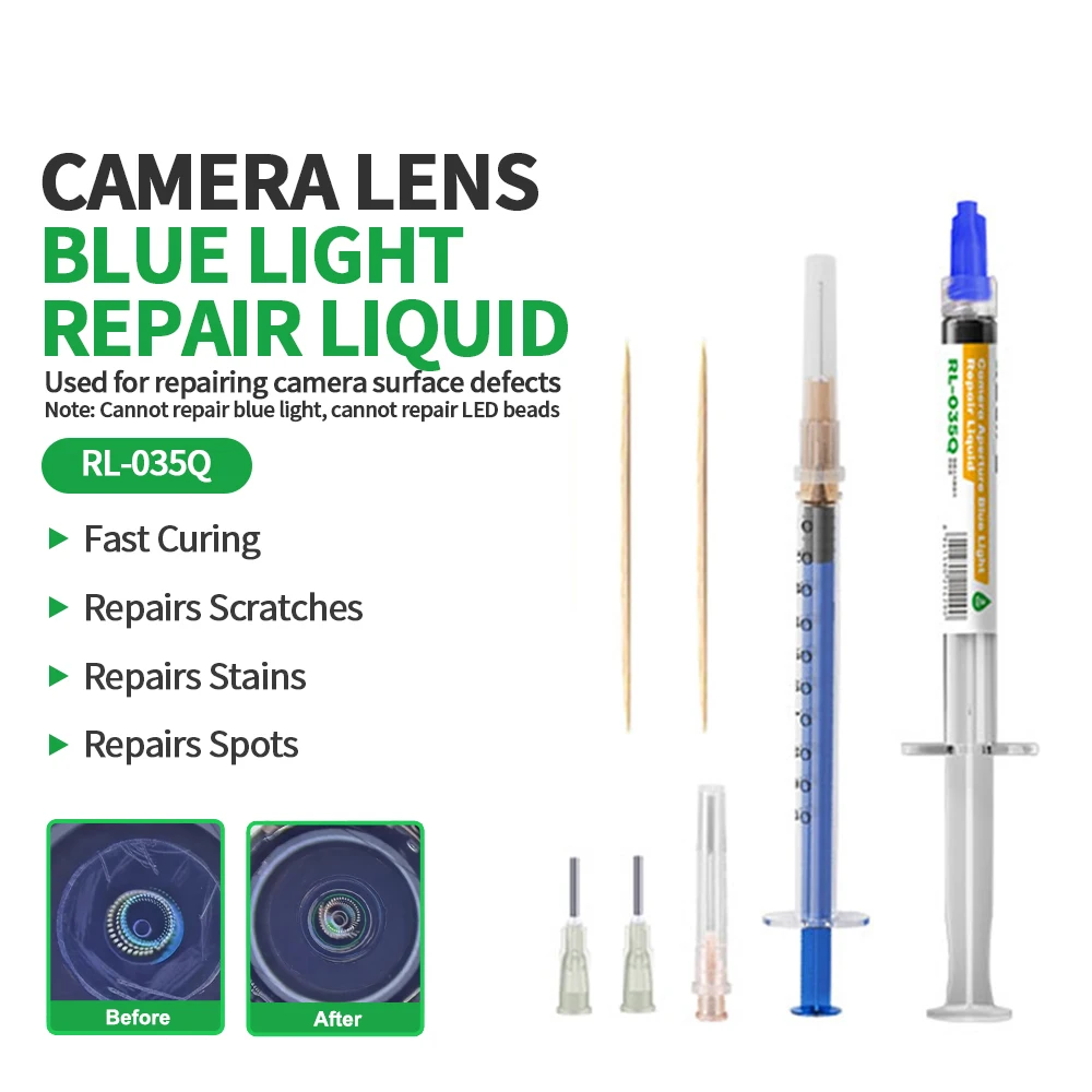 RELIFE RL-035Q 3ML Camera Lens Blue Light Repair Liquid for Mobile Phone Repair Scratches Stains Spots Fast Curing Solution