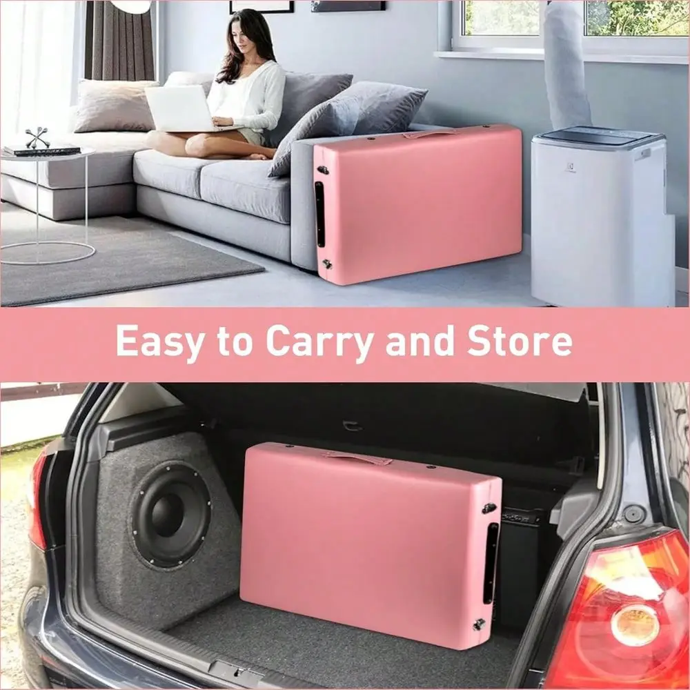 

24Inch Wide Adjustable Folding Massage Bed, Customer Tattoo Chair, Spa And Beauty Professional Tattoo Table Pink