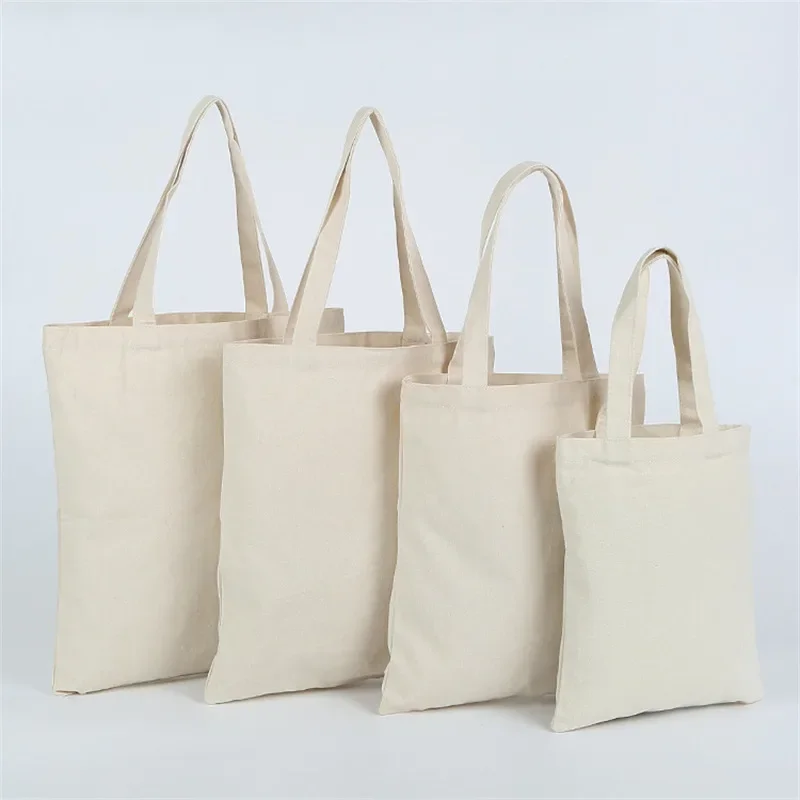 SL-04  Large Capacity Canvas Shopping Bags Folding Eco-Friendly Cotton  DIY Shoulder Bag Grocery Handbag