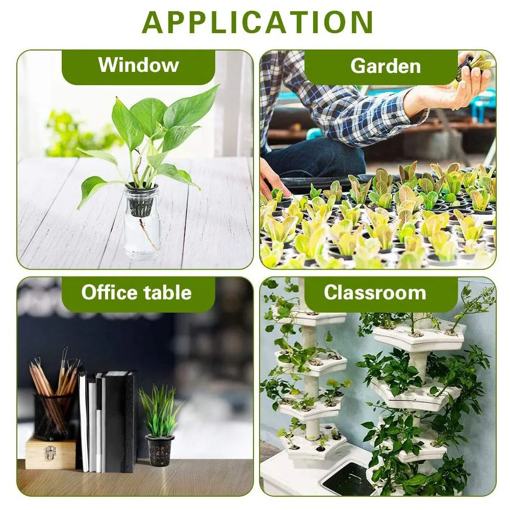 100 Pack 1.96 Inch Net Cups Slotted Mesh Wide Lip Filter Plant Net Pot Bucket Basket for Hydroponics Aquaponics Orchids TQ