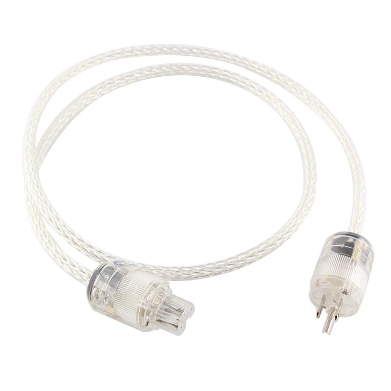 HIFI 8Ag hifi red copper EU/US/AU OCC silver-plated power cabler amplifier speaker gold-plated rhodium-plated plug