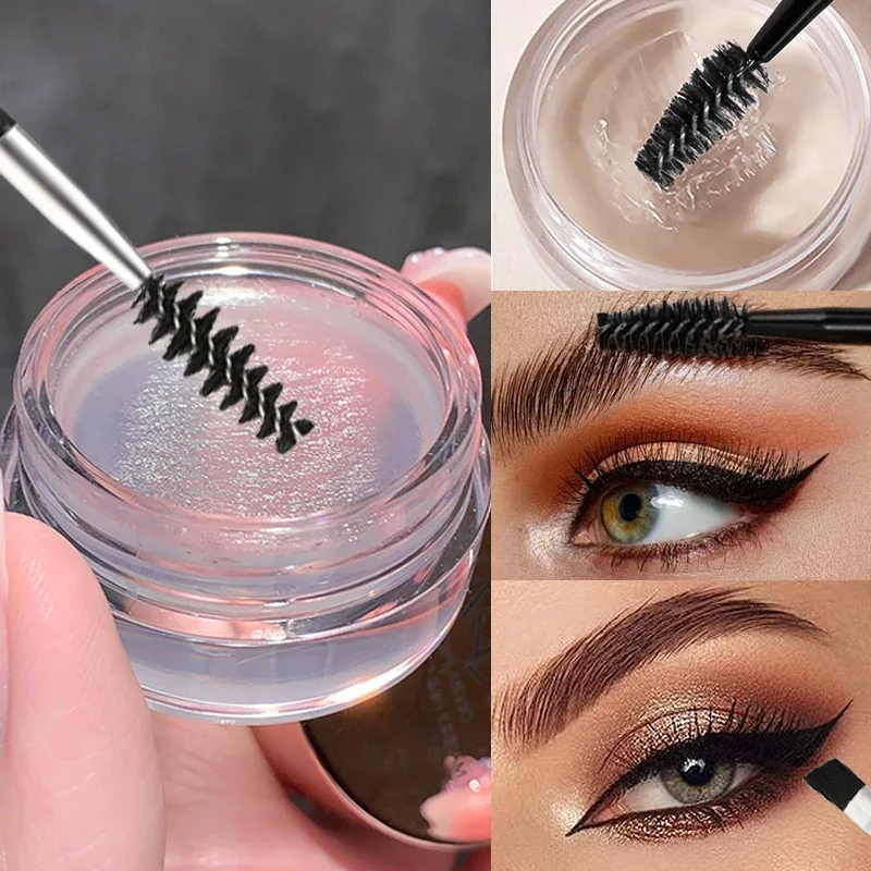 Dragon Ranee Wild Brow Styling Eyebrow Cream with Brush Long-lasting Color-resistant Eyebrow Gel Soap Wax 6 Color Eyebrow Cream
