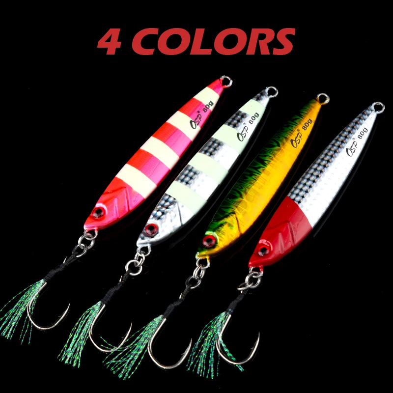 OSP 90mm 40g Metal Jig Sea Fishing Lure Luminous Artificial Hard Bait Wobbler Sinking Saltwear Fishing Accessories Professional