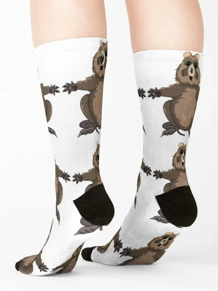 Happy Quokka! The Happiest Animal on Earth by Amanda M Lucas Socks colored luxe Sports Run Socks For Women Men's