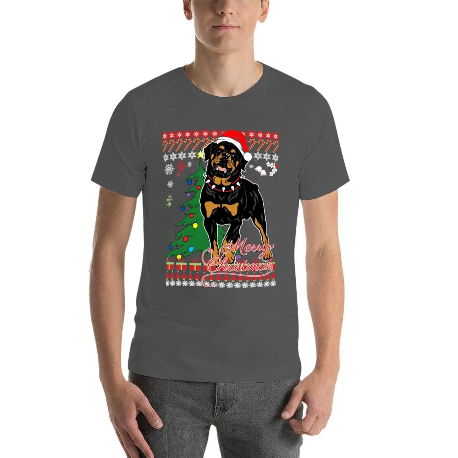 سترة عيد الميلاد القبيحة لمحبي الكلاب روتويللر هدية عيد الميلاد-تي شيرت للسيدات تي شيرت رجالي تي شيرت للرجال تي شيرت غير رسمي