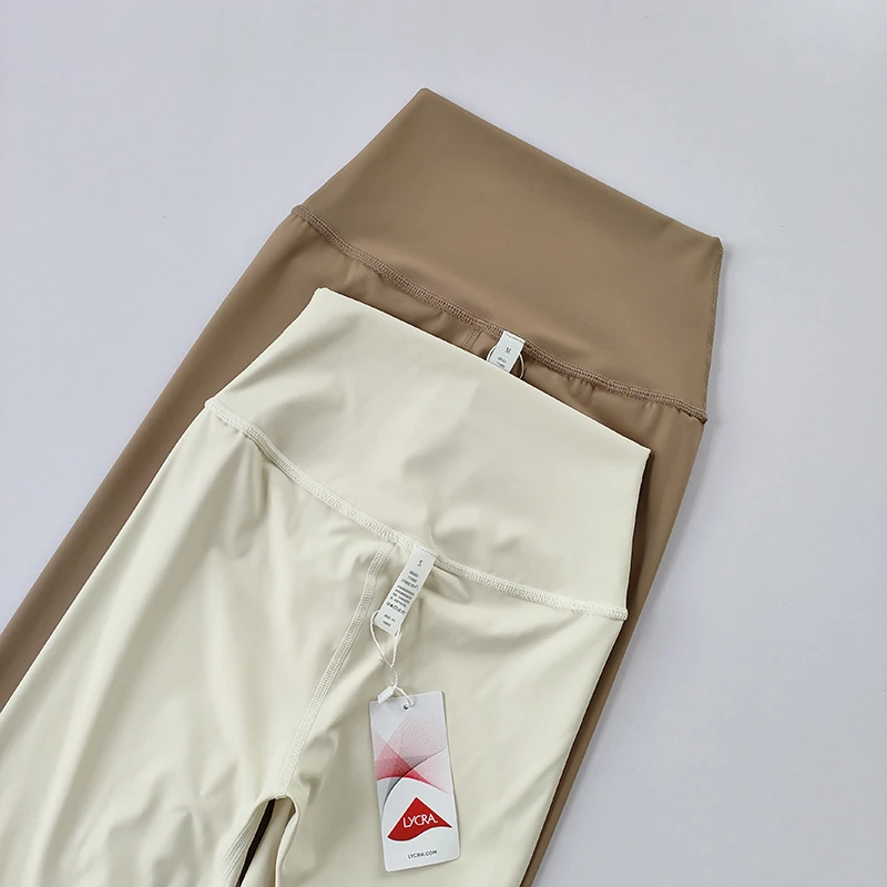 Yoga-Hosen ohne Peinlichkeit und Nacktheit, Damen-Leggings mit hoher Taille und Bauchkontrolle, eng anliegende, nahtlose Fitness-Leggings – Detail 9