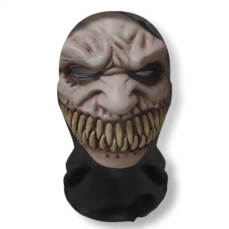Halloween Ghost Face 3D Printed Mask Stretch Mesh Full Face Mask Skull Headdress Funny Party Halloween Horror Cosplay Props