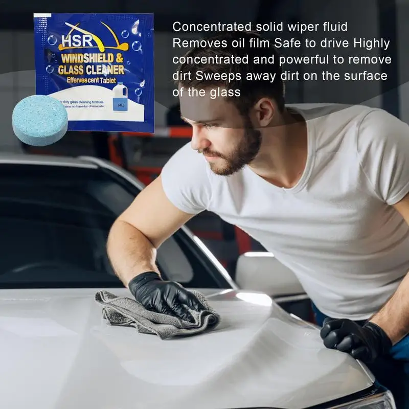 Car Windshield Wiper Tablets Automobile Solid Fluid Tablets For Windscreen Washer Vehicle Windshield Cleaning Supplies For