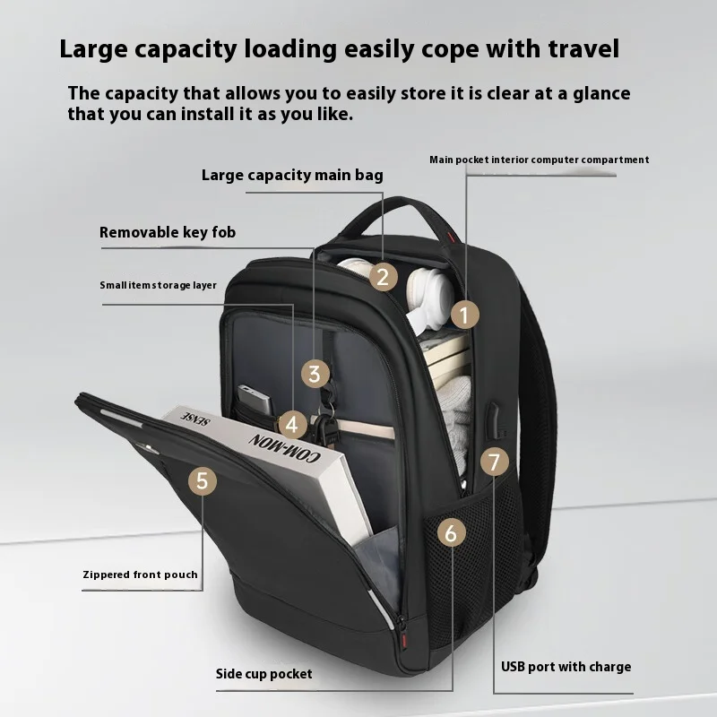 New Men Laptop Backpack Waterproof Anti Theft Swiss Army Knife shoulder bag men\'s senior sense of reflective striped travel stu