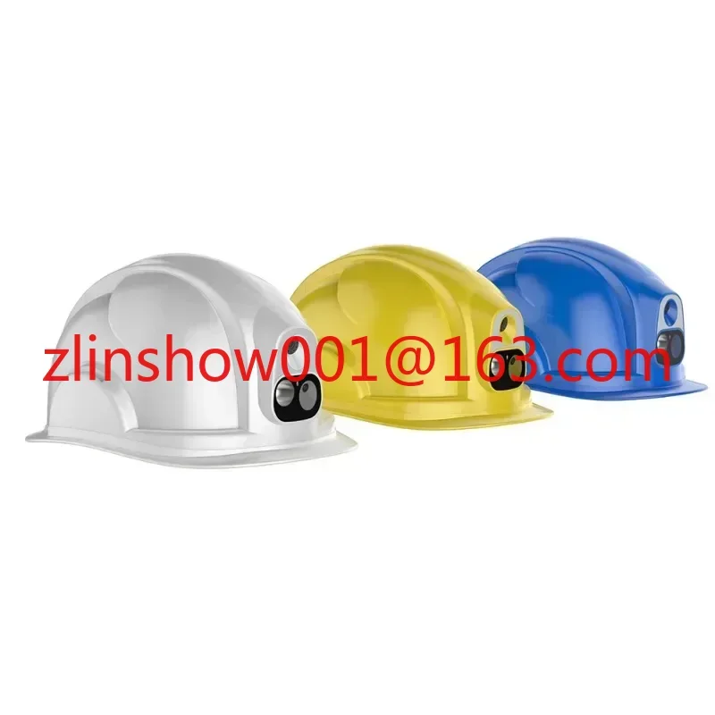 Telecamera per casco di sorveglianza con elmetto protettivo 4G con batterie rimovibili Illuminazione a LED incorporata per cantiere