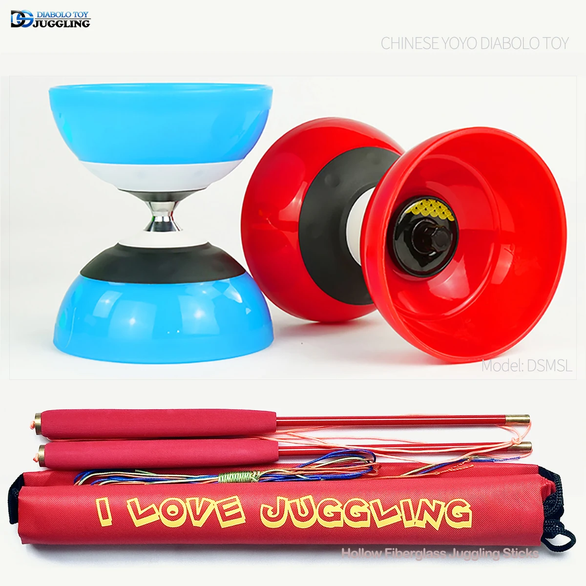 Tri Bearings Professional Diabolo Set Packing Hand-Sticks/Mesh Bag/Spare Strings (MSL)