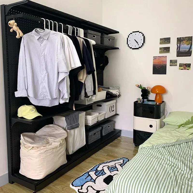 

Универсальная полка с отверстием для гардероба, простая открытая металлическая комбинированная полка для гардероба для девочек