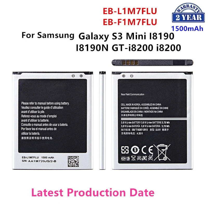 

Brand New EB-L1M7FLU EB-F1M7FLU 1500mAh Battery For Samsung Galaxy S3 Mini GT-I8190 i8160 I8190N GT-i8200 S7562 G313 WO