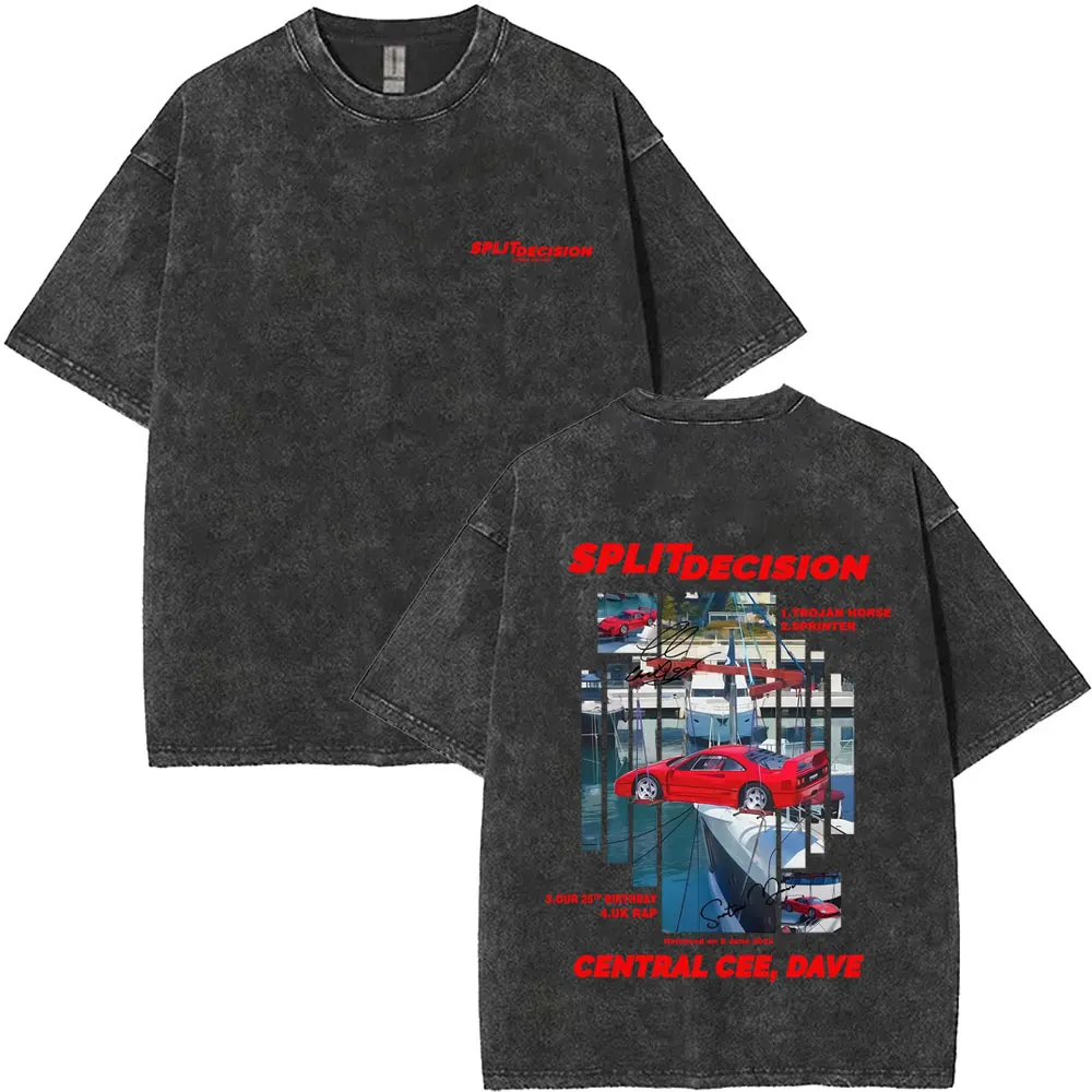 Washed Vintage Rapper Central Cee CAN'T RUSH GREATNESS World Tour 2025 T Shirt Men Women Clothing Hip Hop Retro Oversized Tshirt