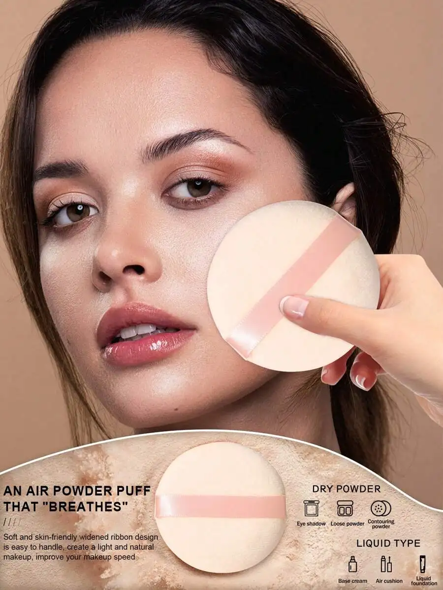 

6 шт. мягких круглых спонжей для макияжа лица, бархатистые косметические губки-аппликаторы