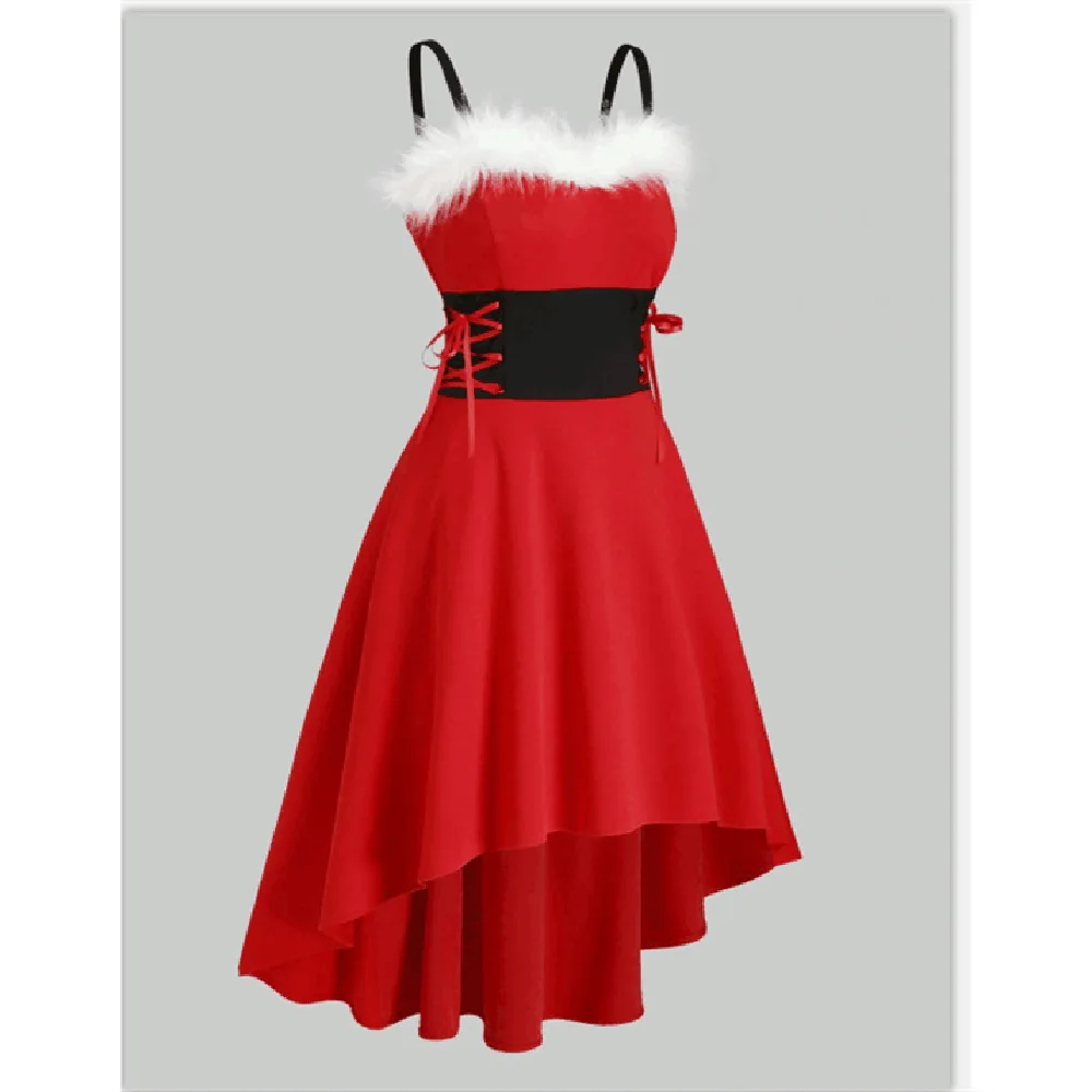 Christmas Costume Bunny Sexy Cute Performance Costume Waist Strap Irregular dress