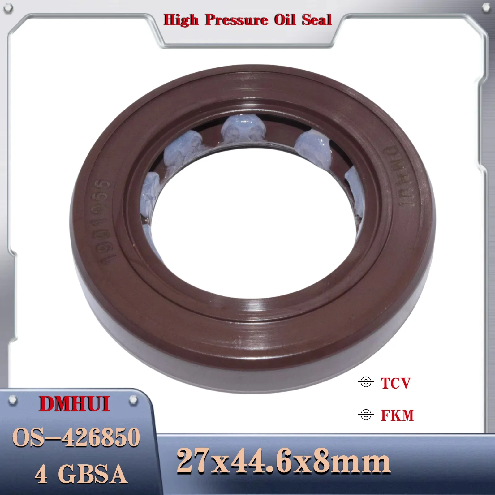 

Shaft Oil Seal 27×44.6×8 /TCV/FKM OS-426850, For Hydraulic Pump or Motor Repair Kit Parts High-Pressure Skeleton Shaft Oil Seal