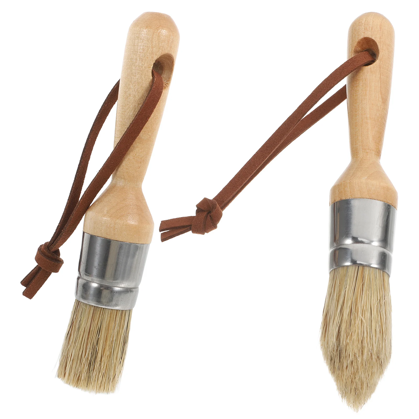 

2 Pcs Car Wash Brush Trustworthy Paint Ergonomic Furniture Supply Wild Boar Beige Painting Tool Washing Wood for Fine Bristle