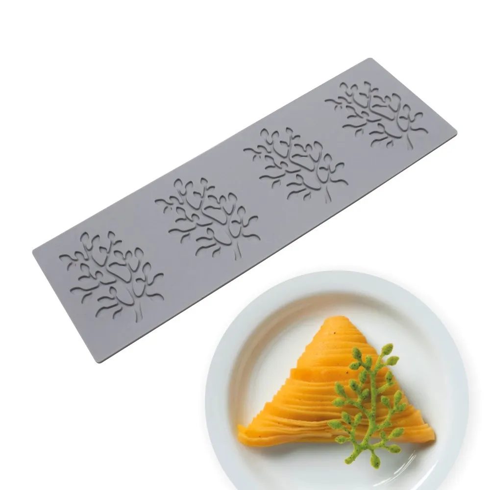 Dolian Coral Branches Leaf Fondant Lace Pad Silicone Mold DIY Chocolate Plate Cake Decoration Baking Mold Bakery Accessories