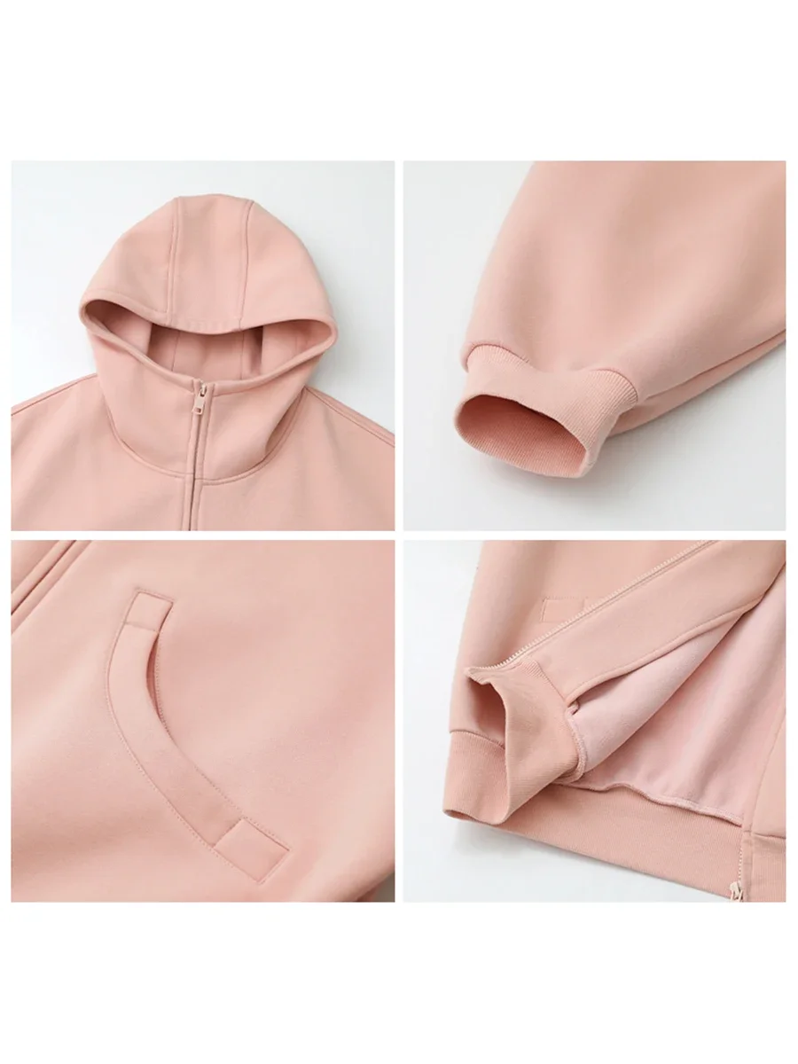 Sudaderas CHIC VEN para mujer, chaquetas informales de manga larga con capucha a la moda, abrigos holgados de felpa con cremallera para mujer, novedad de primavera y otoño 2025