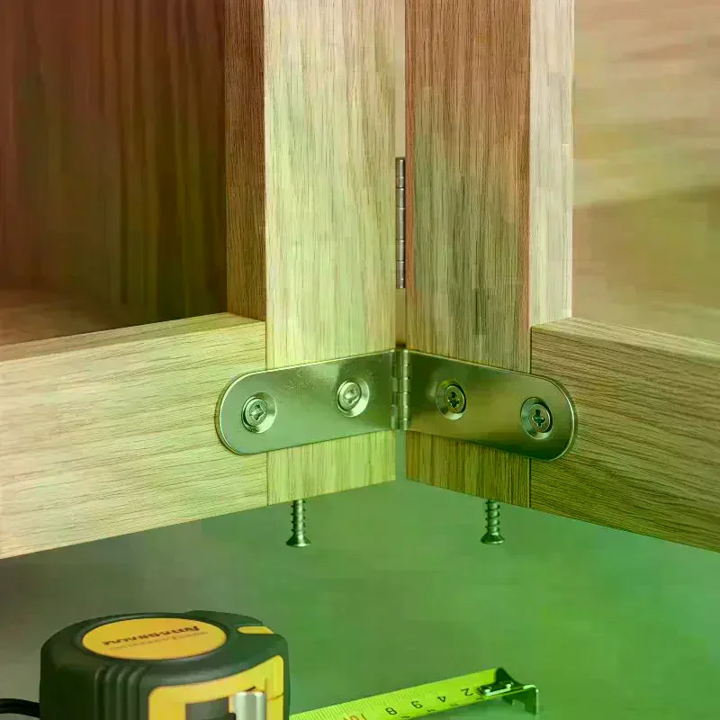  Flat Straight Corner Brace Metal Plates with Fixing Screws for Wall Mounted Shelf Support