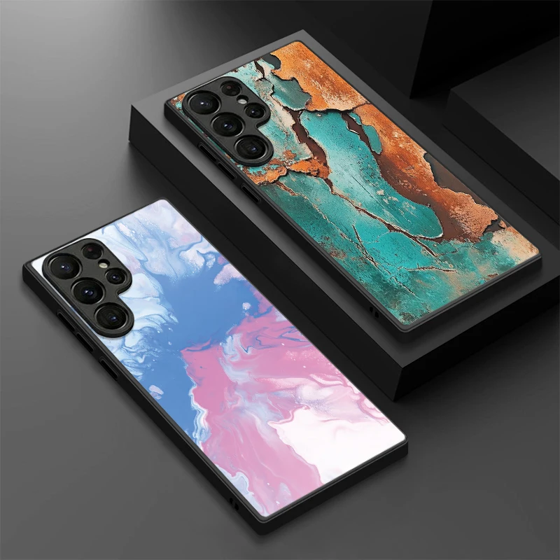 Magnetic Marble Pattern Phone Case For Samsung Galaxy S26 S23 S24 Ultra S25 FE S22 Plus S25 Edge For Magsafe Matte Hard PC Cover