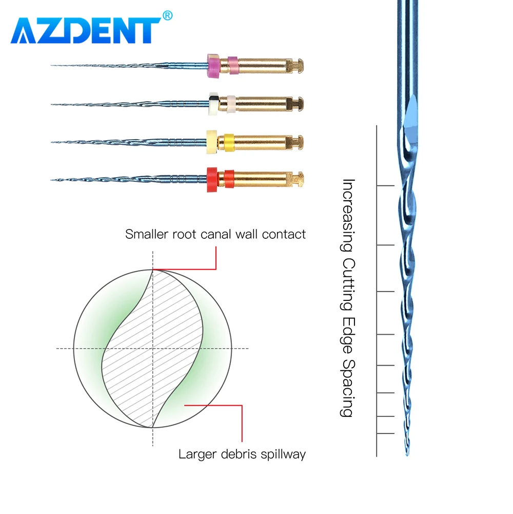 4 SZTUK/PAKIET Pilnik do kanałów korzeniowych AZDENT Aktywowany ciepłem Prebondyjne silniki Zastosowanie Pamięć NITI Endo Pilniki obrotowe 25 mm