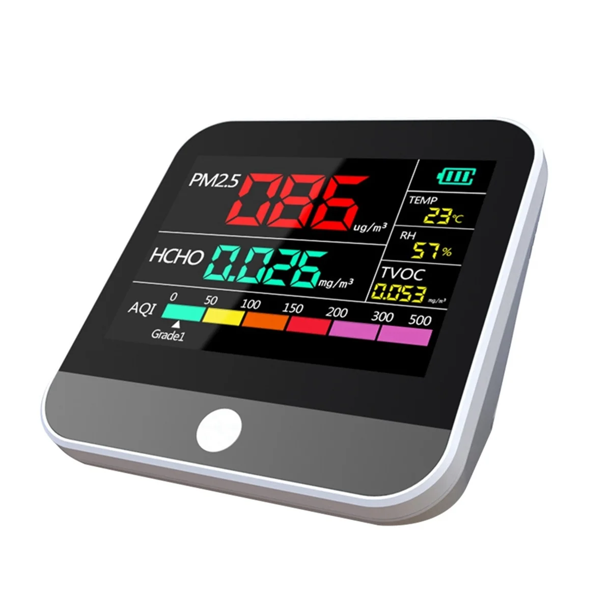 Hot koop Acht in Een Indoor Luchtkwaliteit Monitor PM2.5/PM1/PM10 Monitor Temperatuur Formaldehyde TVOC Luchtkwaliteit tester