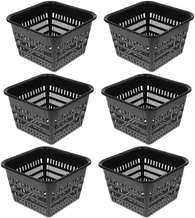 

6pcs Hydroponic Planting Net Pots, Plastic Root Control Baskets for Balcony and Indoor Gardening, 7.08 X 7.08 X 4.33 Inc