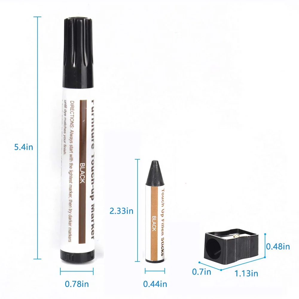 طقم تصليح الأثاث SEISSO 12 قطعة علامات خشبية تعمل باللمس استعادة الخدش حشو الطباشير مع مبراة 6 ألوان لباب الخشب