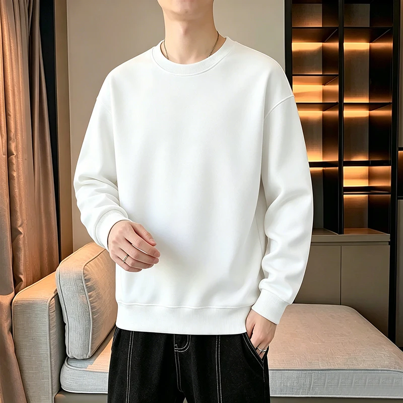 2026 Autumn Men's New Style Fashion Casual Slimming Versatile Long-Sleeved Shirt Sweatshirt