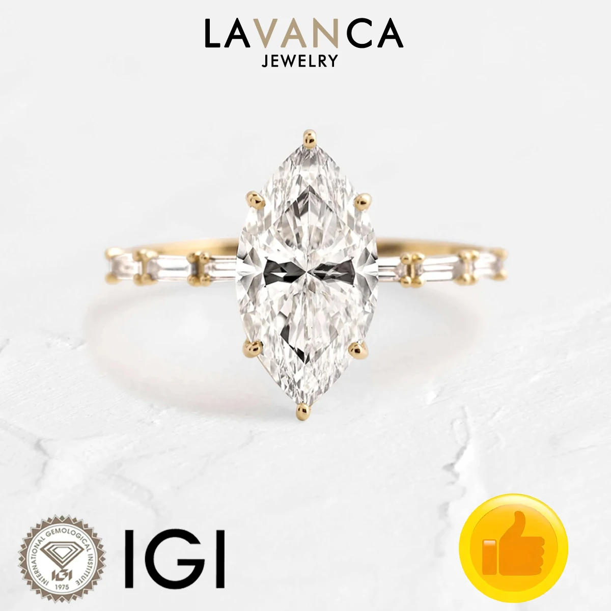 Marquise Cut IGI Certified Lab Created Diamond Ring 9K/14K/18K Solid Gold Lab Diamond Engagement Ring Fine Jewelry For Women