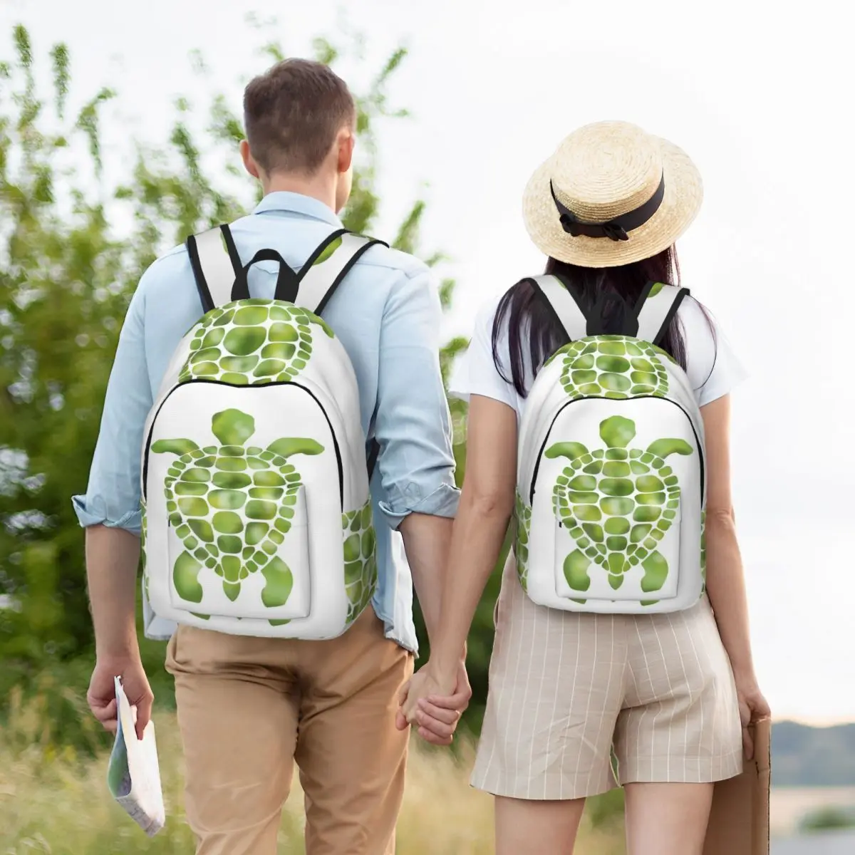 

Light Green Turtle Mosaic Pattern Backpack Student Boys Girls BookBag Kids School Bag Computer Shoulder Bags for Men Women