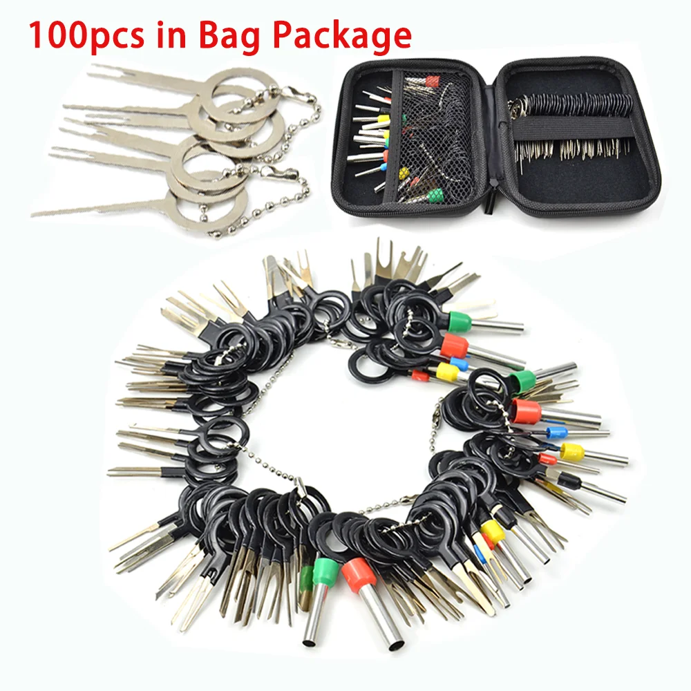 100/119pcs in Bag Car Terminal Removal Tool Puller Auto Set Motorist Kit Automotive Repair Tool Pin Extractor