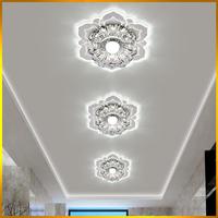 Crystal LED Ceiling Light Modern Ceiling Light Flower Shape LED Recessed Light Decorative Accent Lamp for Gallery Exhibition