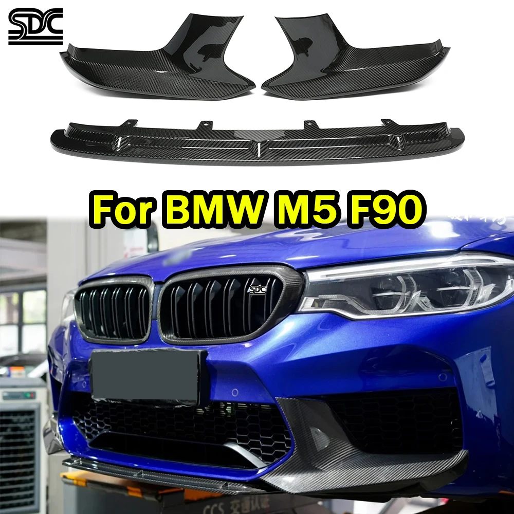 

Для BMW M5 F90 2018-2020 PRE-LCI Competition: передние сплиттеры из настоящего сухого карбона в стиле MP