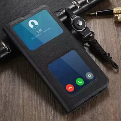 For iPhone 16E 17E 14 13 Pro Max 12 11 15 16 Luxury Window Leather Case iPhone15 16 PLUS Flip Cover View Book iPhone13 Mini Bags
