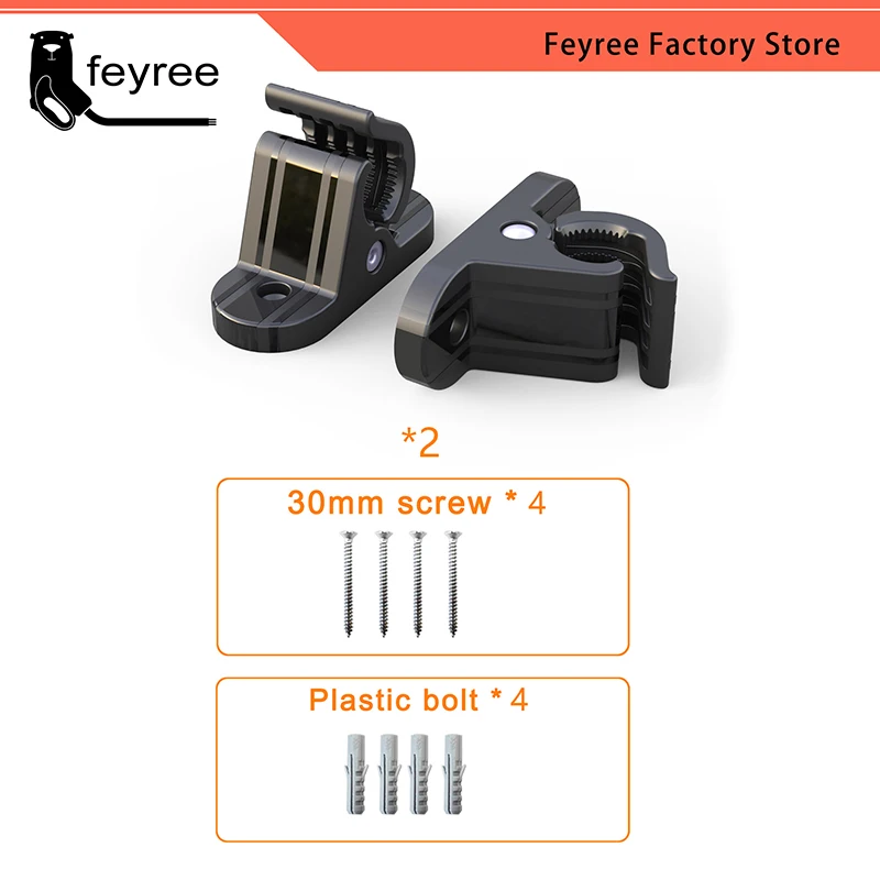 feyree 2pcs Universal Bracket Clamp Fixed Clip Screw Mount Holder Stand for Type 1 j1772 Portable EV Charger Type 2 Electric Car