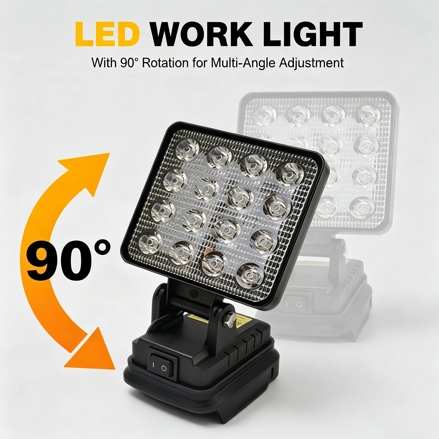 4/8 Inch Portable LED Spotlight Cordless Handheld Light Compatible with for Dewalt 18 V Battery for Outdoor Work Fishing