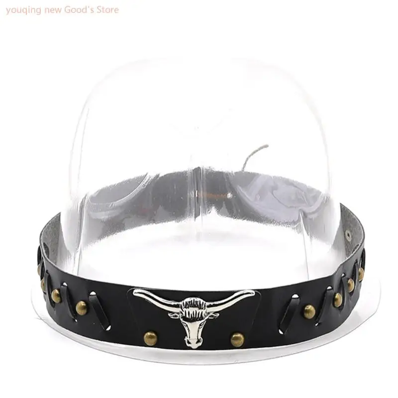 

49ME Leather Hat Bands For Men Western Hat Belt Bands Hat Belts For Fedora Hat Bands Cowboy Hat Bands Straw Hat Bands